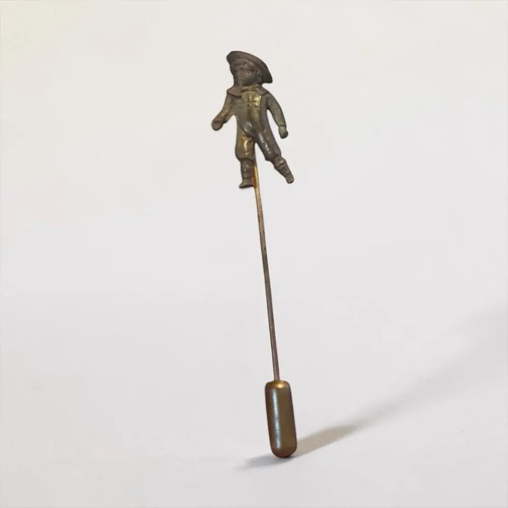 Antique Sailor Boy Figural Stick Pin Long Hat Pin Victorian Nautical Oddity